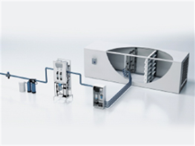 Schematischer Aufbau eines  Hybrid-Luftbefeuchters
